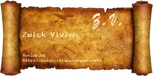 Zwick Vivien névjegykártya